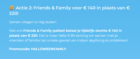 Friends & Family pakket actie bij Ice Mountain