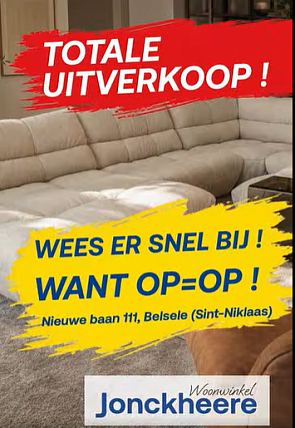 Totale uitverkoop Meubelen Jonckheere