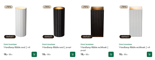 Wandlampen Ribble van Atmooz aan 19 euro
