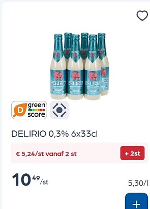 Delirio 0,3% 6x33 cl -50%