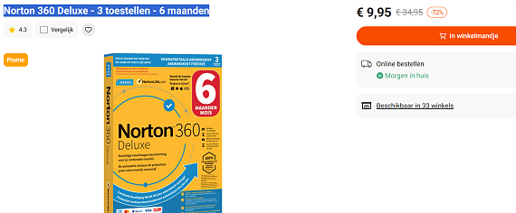 🛡️ Norton 360 Deluxe voor 3 toestellen, 6 maanden, in promo!