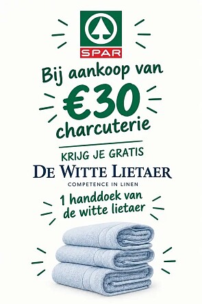 Gratis handdoek De Witte Lietaer, bij SPAR