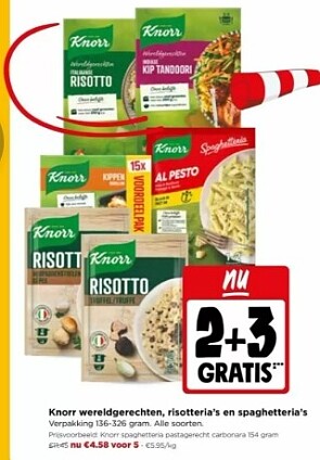 2+3 gratis op Knorr wereldgerechten bij Jumbo