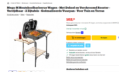 🔥 Mega-M houtskoolbarbecue wagen in de aanbieding!