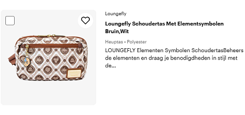 Loungefly Schoudertas bruin/wit aan de helft van de prijs