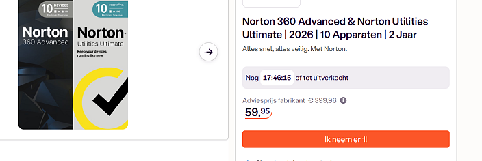 🛡️ Norton 360 Advanced en Norton Utilities Ultimate 2026 voor 10 apparaten, 2 jaar