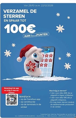 Spaar tot € 100 aan Bonuspunten bij Carrefour