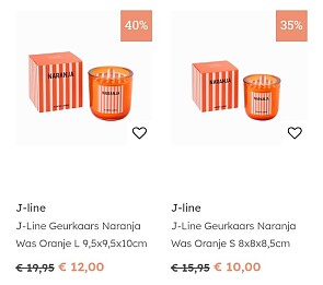 J-Line geurkaarsen Naranja -40%