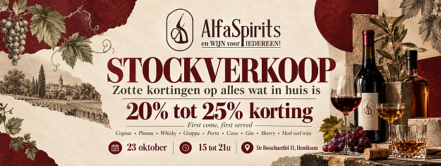 Tot -25% op wijn, cognac, pinot, en veel meer