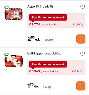 Appelen in promo bij Colruyt