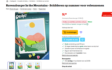 🎨 Ravensburger CreArt In the Mountains schilderen op nummer voor volwassenen in de aanbieding!