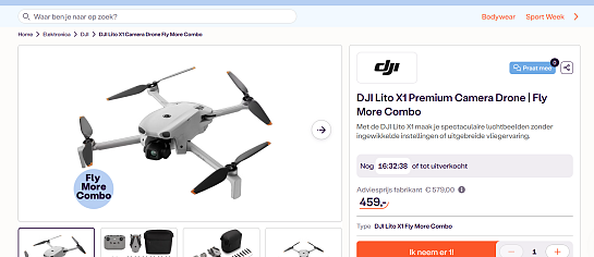 🚁 DJI Lito X1 Premium Camera Drone Fly More Combo in de aanbieding!