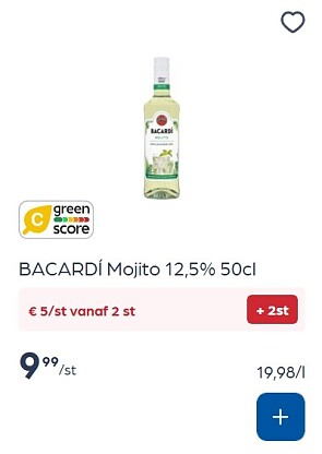 Bacardi mojito 12,5% - 50 cl met 50% korting