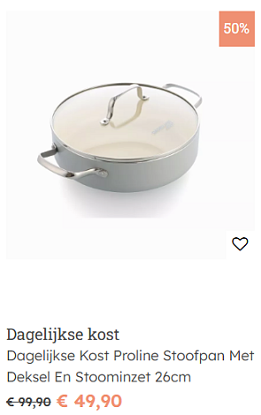 Dagelijkse Kost Proline Stoofpan met deksel + stoominzet -50% 🥘