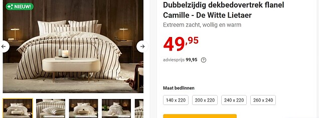 Dubbelzijdig dekbedovertrek flanel -50% op nieuwsbladshop