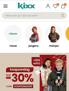 Kortingscode koopzondag Kixx