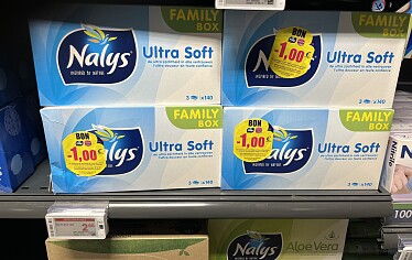 2 dozen nalys zakdoeken van 140 stuks voor slechts 0,88 euro