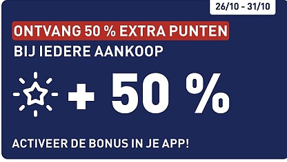 50% extra aldi punten bij iedere aankoop bij aldi