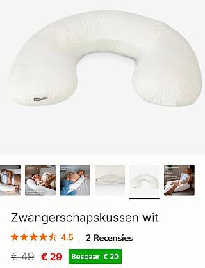 Deryan zwangerschapskussen wit