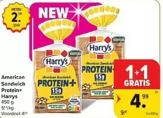 Harry’s american shandwich protein+ 450 g 1+1 gratis + coupon