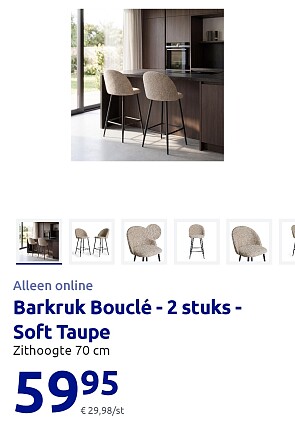 2 barkrukken voor 59,95€!