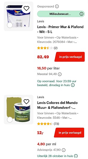 Levis verf aan zotte kortingen
