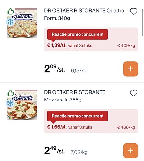 dr oetker pizza's in -33,34% bij colruyt