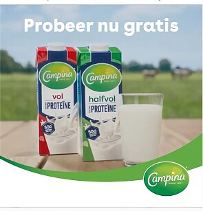 Campina extra proteïne, vol of halfvol 🥛 100% TERUGBETAALD