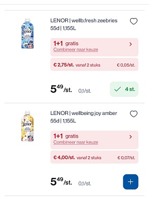 Lenor wasverzachters in promo