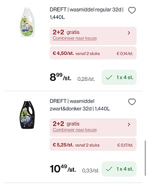 Dreft wasmiddel in mooie korting