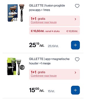 Gillette scheerapparaten in promo