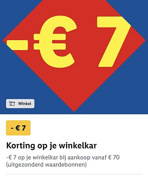 7€ korting op winkelkar met lidlplus