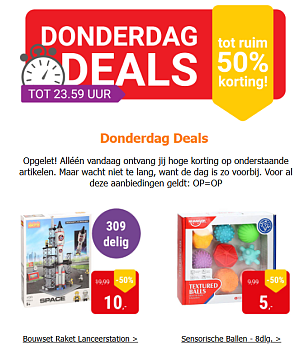 Donderdagdeals tot -50% bij Lobbes speelgoed