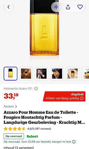 top Dagdeal azzaro pour homme op bol