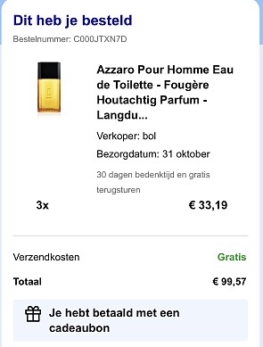 azzaro pour homme 200 ml voor slechts 33,19 euro per stuk