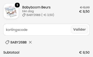 Kortingscode babyboom beurs