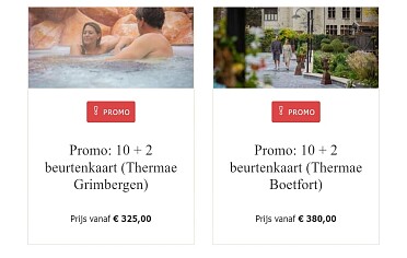 Gratis beurten bij Thermae Boetfort & Grimbergen