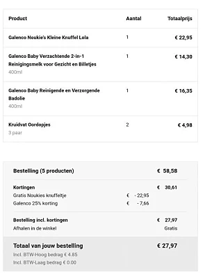 Kruidvat Gratis noukie's knuffel (t.w.v. 22....