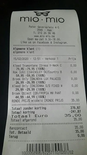 Mio mio Ham: 5 stuks voor €35 Een korting van...