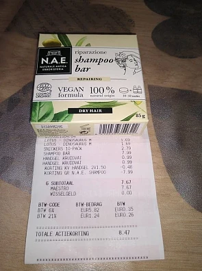 Vandaag gratis shampoo bar van N.A.E. gekrege...
