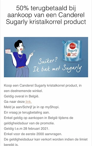 Cashback via myshopi op: 50% terugbetaald bij...