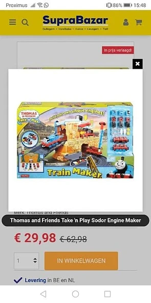 Thomas de trein Train Maker Van 62,98 naar 29...