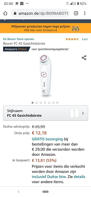 Gezichtsreinigingsborstel van Beurer aan mind...