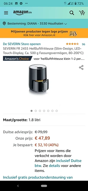 Op Amazon.de nu deze Airfryer van Severin met...