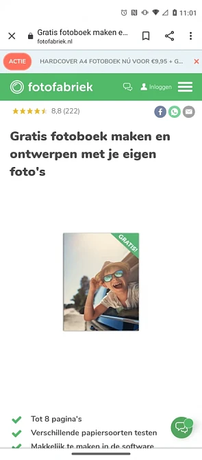 Bij fotofabriek.nl kan je een gratis fotoboek...