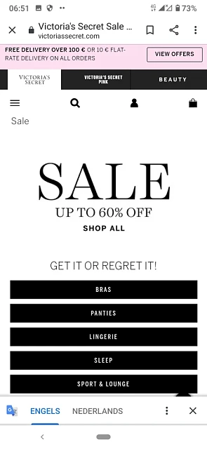 Tot 60% korting in de Sale van victoriassecre...