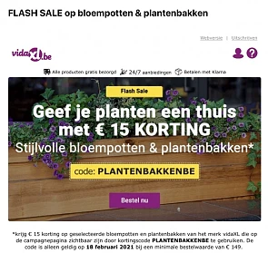 15€ korting op geselecteerde bloempotten en p...