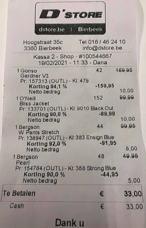 Ik betaalde maar 33 euro in plaats van 419 eu...