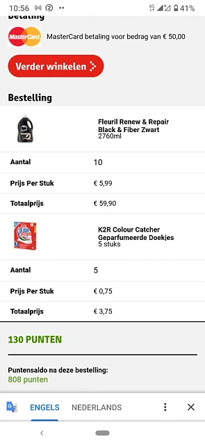 Bij Kruidvat : Fleuril wasmiddel, donkere was...