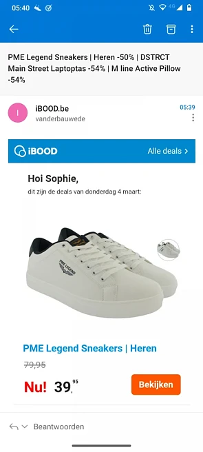 Ibood PME legend sneakers 39,95€ pv 79,95€